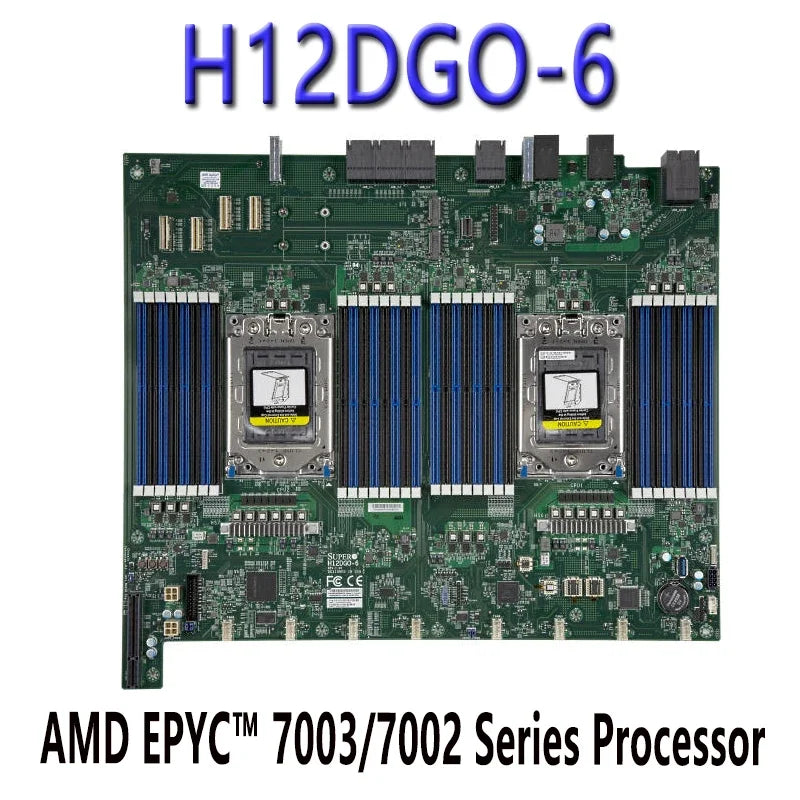 H12DGO-6 Server Motherboard DDR4-3200MHz for AMD EPYC 7003/7002 Series Processors USB 2.0 Ports 1 PCI-E 4.0 X4 SlimSAS 4 PCI-E