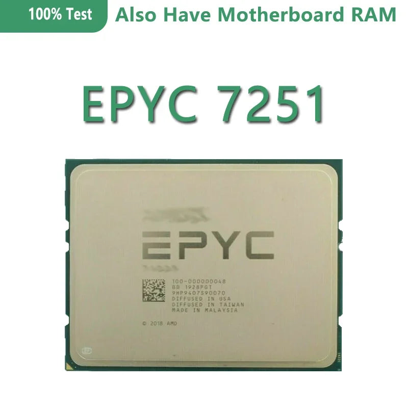 For 7251 2.1GHz 8 Core/16 Thread SP3 Socket 7001 Series Server CPU Refurbished Tested Before Shipping