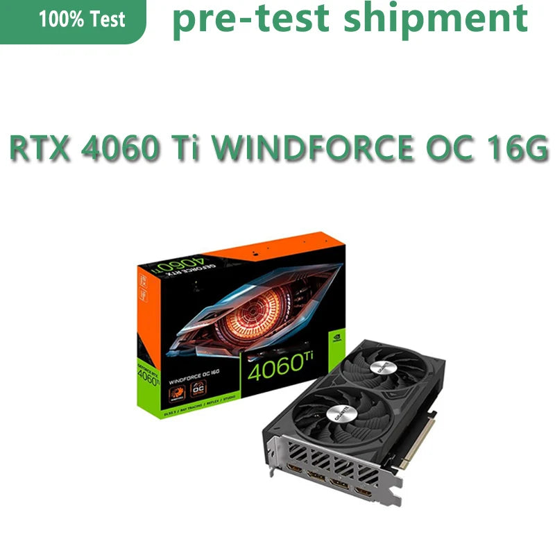 GeForce RTX 4060 Ti WINDFORCE OC 16G GV-N406TWF2OC-16GD 16GB GDDR6 128bit Stylized Reinforced Metal Back Panel