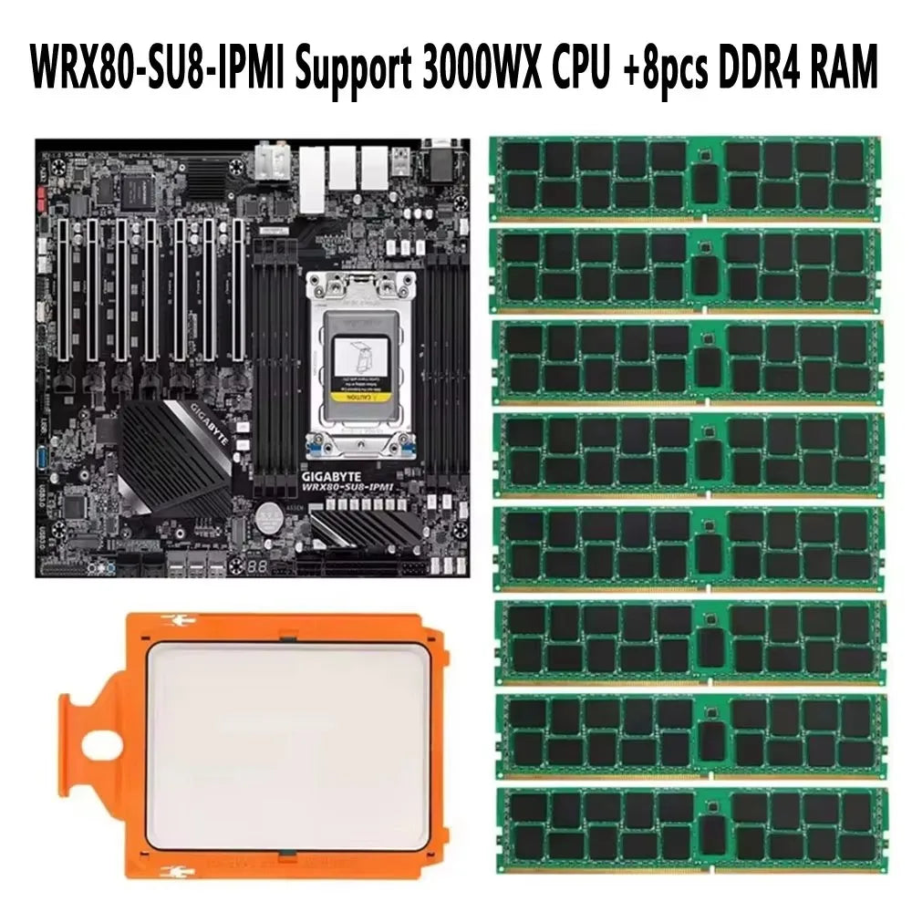 M12SWA-TF Server Motherboard Refurbished Support Threadripper 3945wx 3955wx 3975wx 3995wx Processor/8xDDR4 3200/2933/2600 MHz