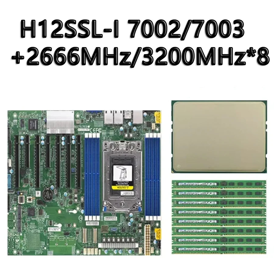 H12SSL-i Motherboard Socket SP3 ATX DDR4 2048GB RAM Used 8 Lots 7F72 7F52 7B12 7H12 7742 7702P 7662 7642 7552 7542 7532 7502P