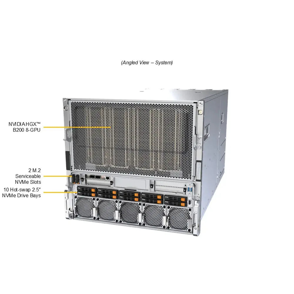 Customize GPU Rack Server SYS-A22GA-NBRT 10U System Dual 6960P 72 Cores 2.7G 500W HGX B200 8-GPU AMD Graphics Card Stock