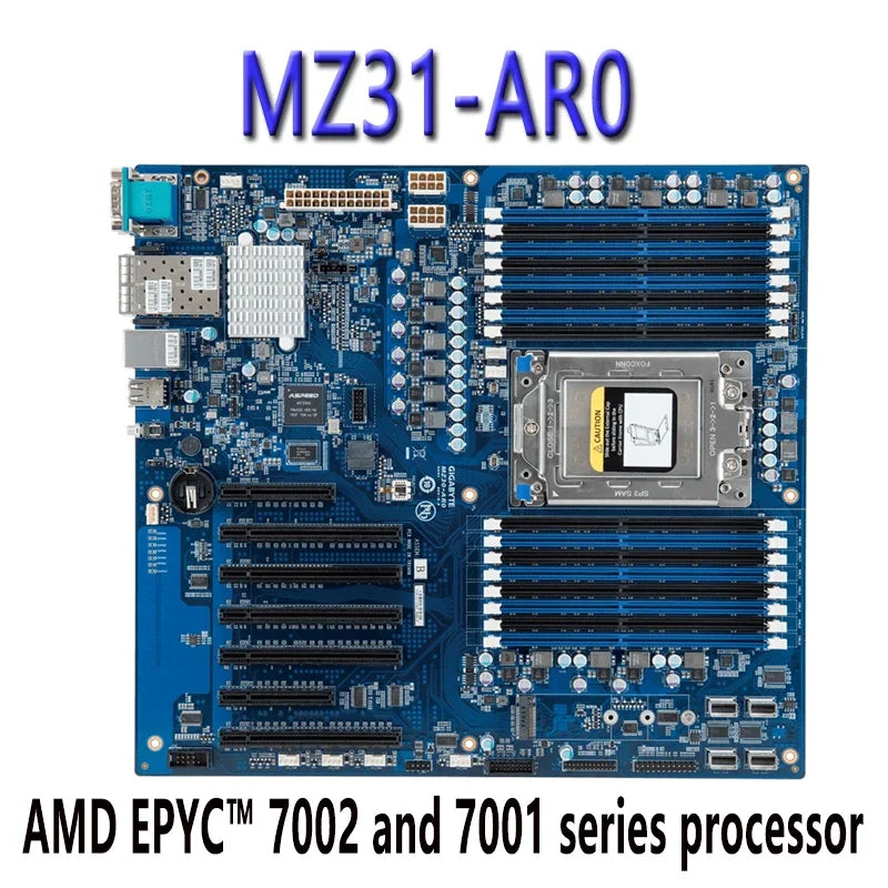 Gigabyte MZ31-AR0 Server Motherboard for  EPYC 7001/7002 Processors DDR4 Refurbished Before Shipping