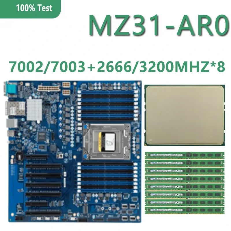 MZ31-AR0 Rev 2.0 Motherboard + EPYC 7352 7302 7282 7272 7262 7252 7D12 CPU Processor 16 Channels Memory RAM DDR4