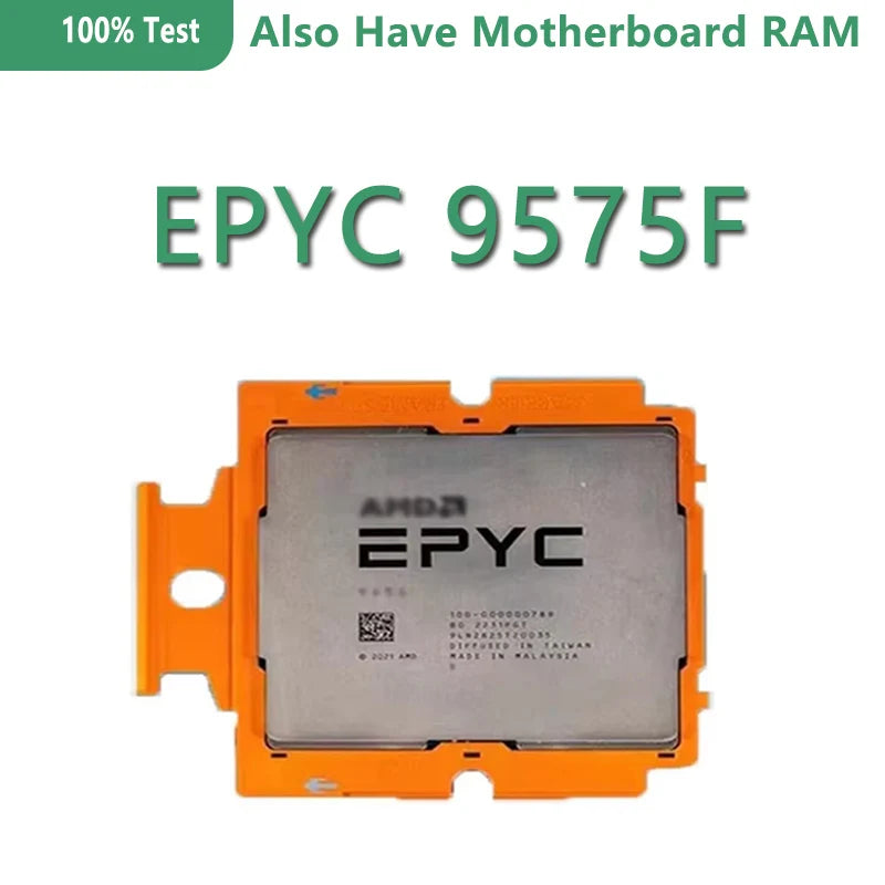 EPYC 9575F  DDR5 9005 Series Cores 64 Threads 128 100-000001554 PCIe 5.0 X128 All Core Boost Speed  4.5 GHz Frequency 3.3 GHz