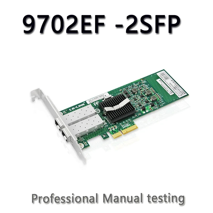 LR-LINK 9702EF -2SFP Dual Port Gigabit Ethernet Fiber Optical Network Card PCI-Express Lan Card ChatGpt 82576 E1G42EF Compatible