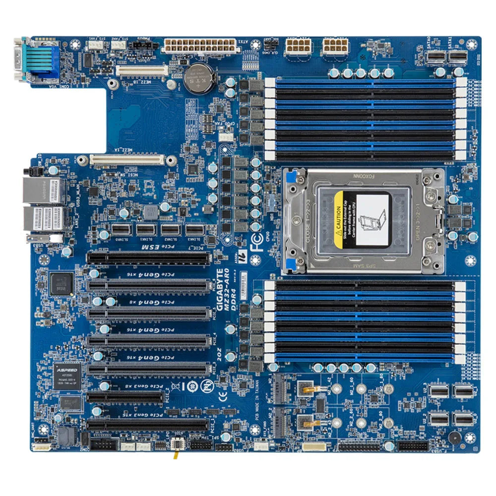 Gigabyte MZ32-AR0 E-ATX Motherboard Flash BIOS Supports EPYC 7003 Series Socket SP3 CPU 16 DDR4-3200 RAM Four Channels SATA Used