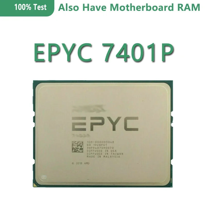 Refurbished for 7401P 2GHz 64M Cache 155/170W DDR4-2666V LGA4094 Motherboard PS740PBEVHCAF 24-Core Server Socket SP3