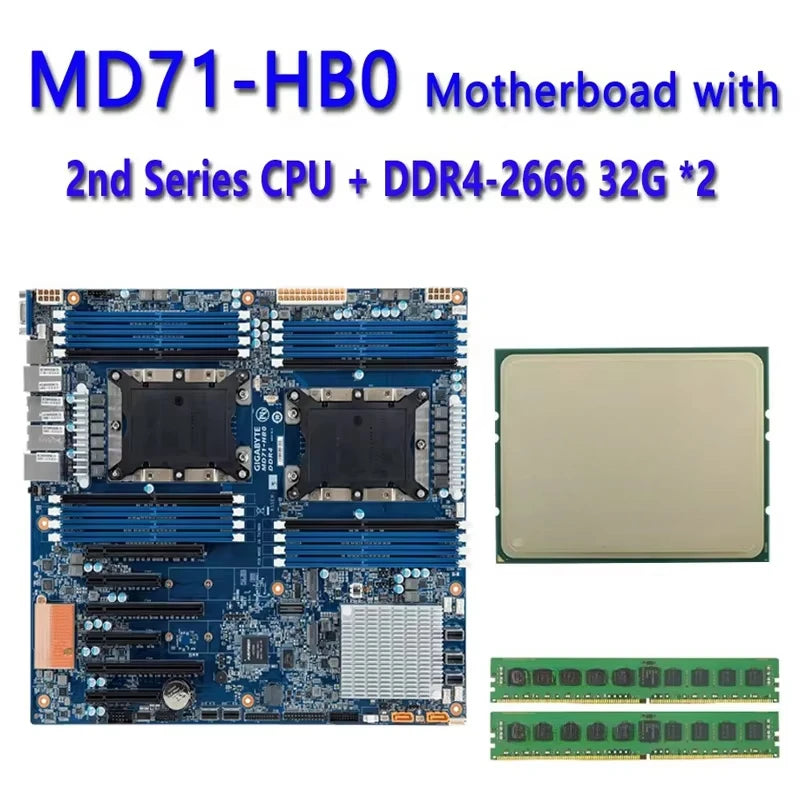 Refurbished MD71-HB0 E-ATX Server Motherboard DDR4-2666 RAM Intel C622 Chipset 32GB Max Capacity