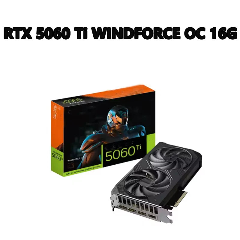GeForce RTX 5060 Ti WINDFORCE OC 16G 2587 MHz 28 Gbps 16 GB GDDR7 128 Bit PCI-E 5.0 DirectX 12 API 650W 8 Pin*1
