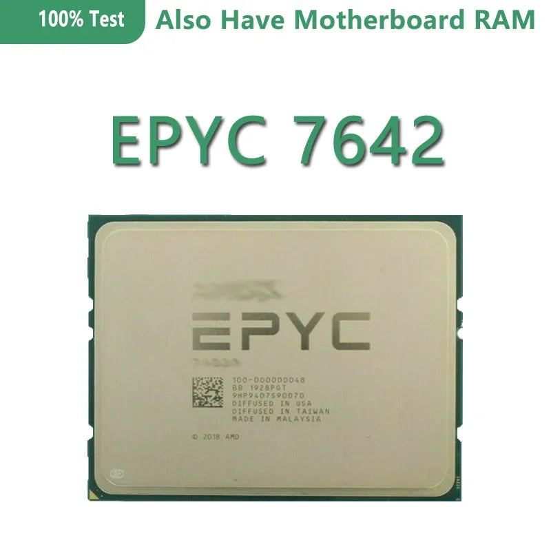 New for 7642 CPU 2.3GHz 48C/96T 64M Cache 225W DDR4-2666V Socket Sp3 LGA4094 Server Motherboard 100-000000074