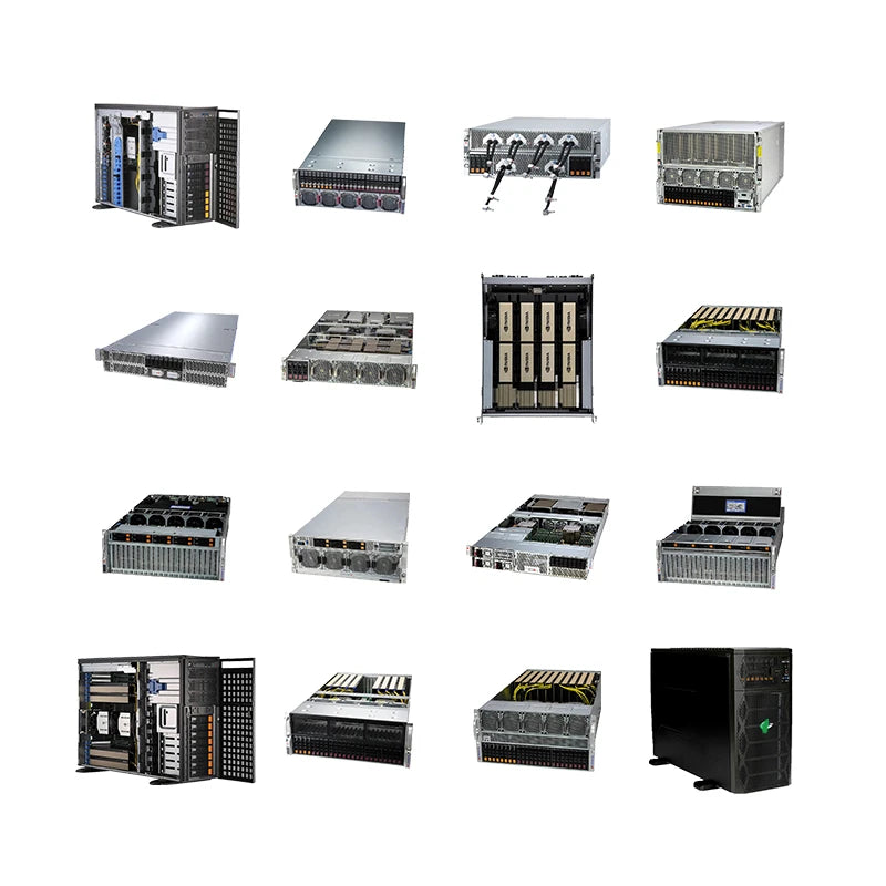 GPU Server 1U 2U 4U Rack Tower for  PCIE SXM Nvlink AI Deep Learning Intel Xeon AMD Computer Case