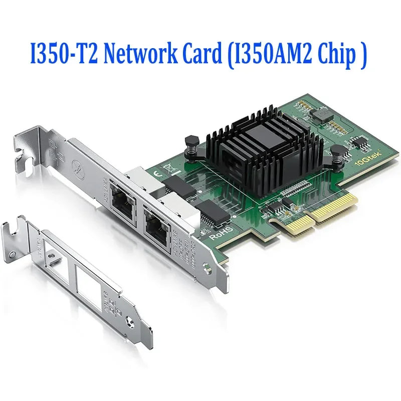 I350AM2 Controller Ethernet PCI Express Network Card Dual Copper RJ45 Ports 1G 1000Mbps PCIE 2.0 X4 Compare to CharGpt I350-T2