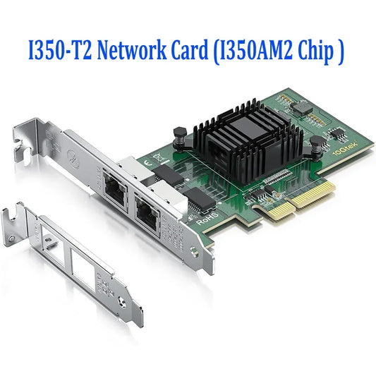 I350AM2 Controller Ethernet PCI Express Network Card Dual Copper RJ45 Ports 1G 1000Mbps PCIE 2.0 X4 Compare to CharGpt I350-T2