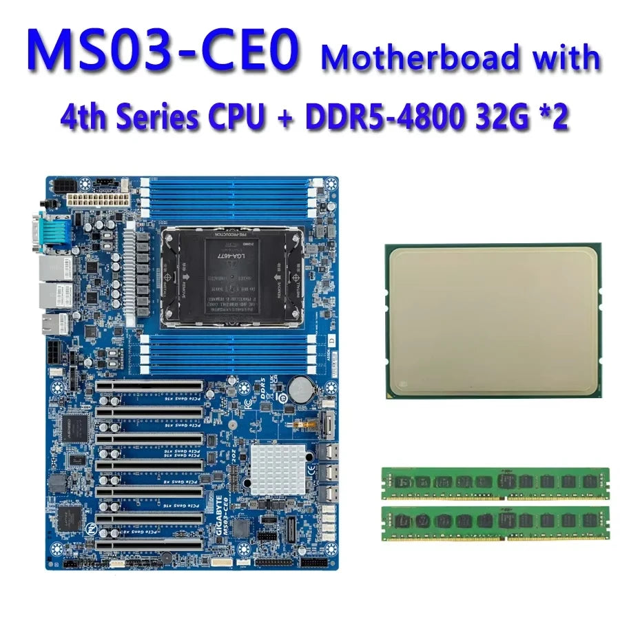 MS03-CE0 REV1.X + 32GB DDR5-4800 +  6458Q 6454S 6448Y 6438M 6434H 6434 6421N 6418H 6416H 6414U 5433N 5423N  5416S 5412U CPU