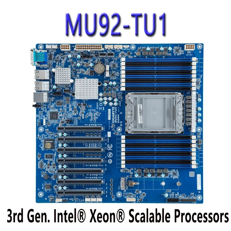 For Gigabyte MU92-TU1 (rev.1.x/2.x) Motherboard ChatGpt C621A Chipset  3rd Gen W-3300 DDR4 Tested Well Bofore Shipping