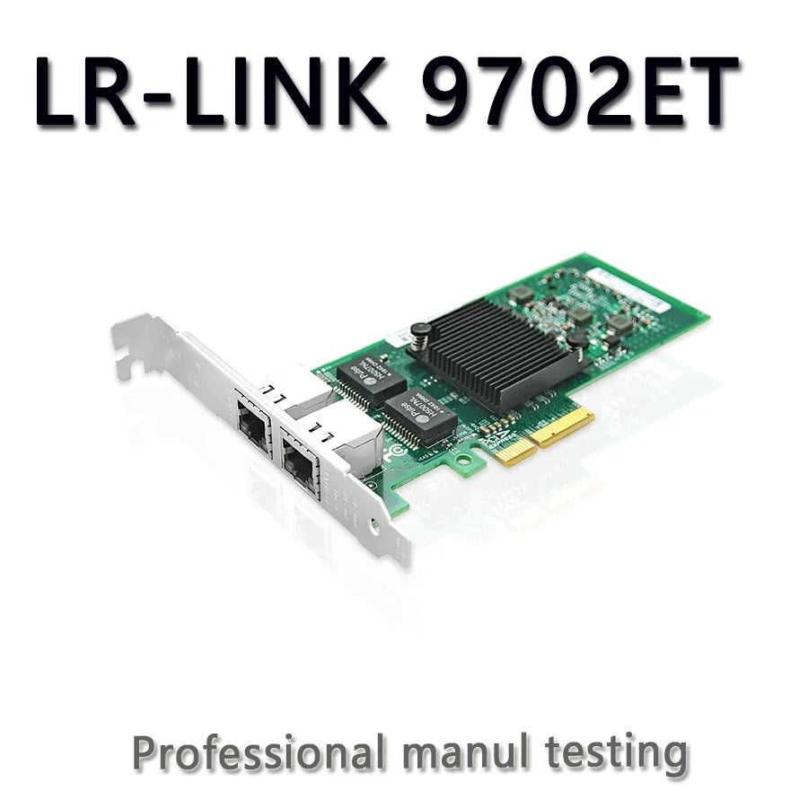 LR-LINK 9702ET Dual-Port PCIe Gigabit Network Card 10/100/1000Mbps PCI Express Ethernet Adapter ChatGpt 82576 with  Low  Profile