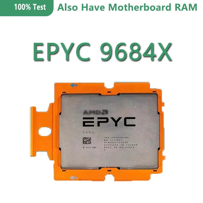 Refurbished EPYC 9684X CPU Version 96C/192T 2.55GHz Cache 400W TDP Socket P Server Processor Gygabyte DDR5 MZ73-LM1 Motherboard
