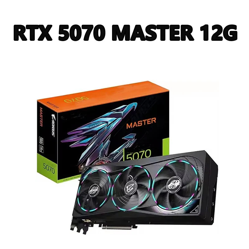 AORUS GeForce RTX 5070 MASTER 12G  2715 MHz  28 Gbps 12 GB GDDR7 192 Bit  PCI-E 5.0 DirectX 12 API 750W 16 Pin*1