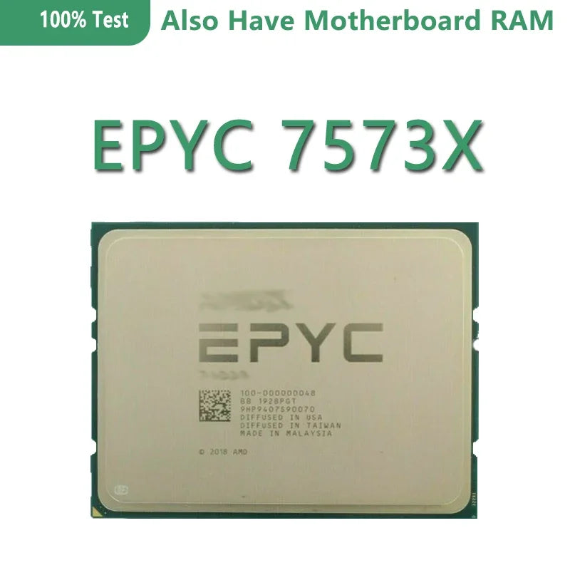 EPYC 7573X CPU Processor 2.8GHz 32-Cores 64-Threads DDR4-3200mhz Socket SP3 LGA4094 Motherboard Refurbished Server