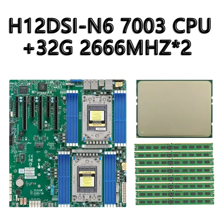 H12DSI-N6 Motherboard with EPYC 7c13 7663 7763 7713 7643 75F3 7543 7453 7443 73F3 7413 7513 7343 7313 CPU Processor 16xDDR4 RAM