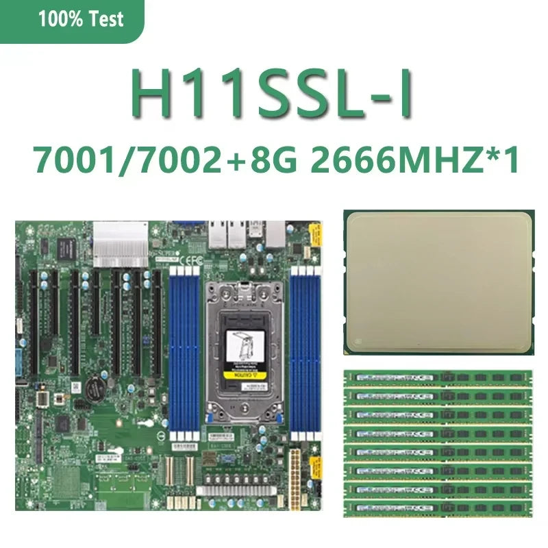 H11SSL-i ATX Server Motherboard AMD EPYC 7001 Series Four Memory Channels DDR4 2048GB Max SATA Refurbished