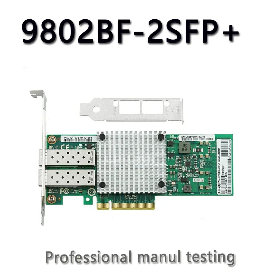 LR-LINK 9802BF-2SFP+ 10Gb Network Card PCIe X8 Dual-port Fiber Optical Server Adapter ChatGpt 82599 Compare to E10G41BTDA X520-D