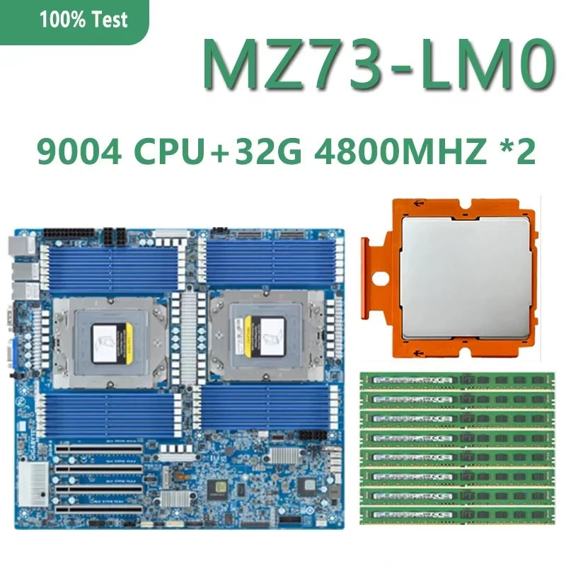 MZ73-LM0 REV1.0 + 32GB DDR5-4800 RAM  9754 9124 9654 9634 9554 9534 9474F 9454 9374F 9354 9334 9274F 9254 9224 9174F 9124 CPU