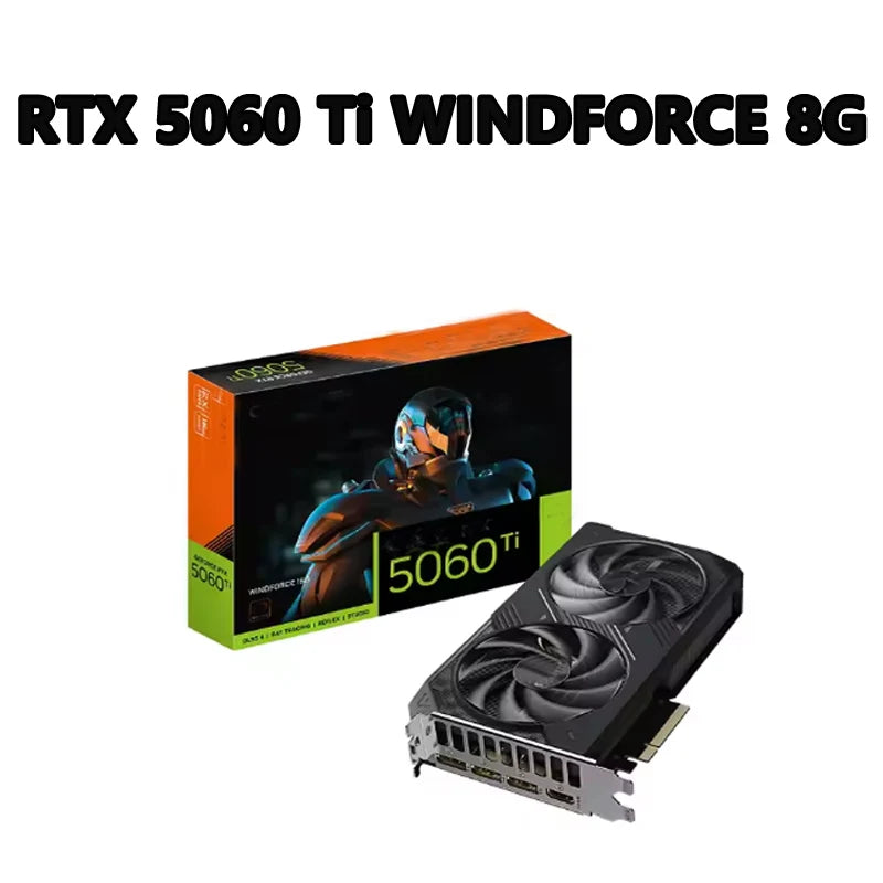 GeForce RTX 5060 Ti WINDFORCE 8G 2572 MHz 28 Gbps 8 GB GDDR7 128 Bit PCI-E 5.0 DirectX 12 API 650W 8 Pin*1