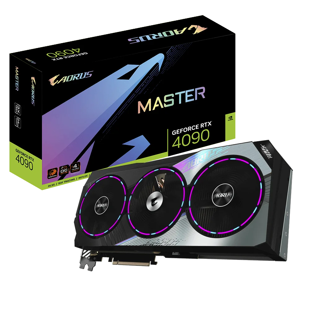 Graphics Card AORUS GeForce RTX 4090 MASTER 24G GDDR6X 384-bit Memory LCD Edge View RGB Fusion Video Card GV-N4090AORUS M-24GD