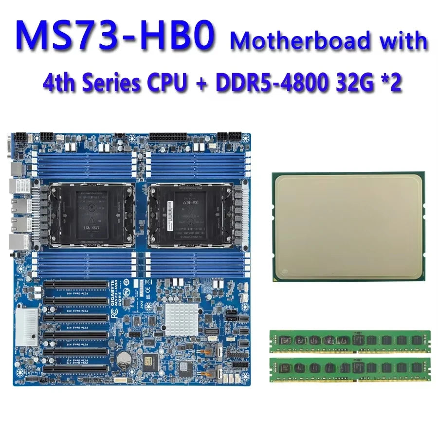 MS73-HB0 REV1.X + 32GB DDR5-4800 Refurbished Including ChatGpt 6458Q 6454S 6448Y 6438M 6434H 6434 6421N 6418H 6416H 6414U 5433N