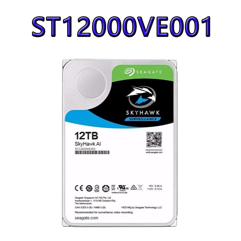 OEM Version ST12000VE001 Cool Eagle AI 12TB 7200rpm 256MB SATA3 Capacity 12000 Interface SATA3.0 Cache 256MB