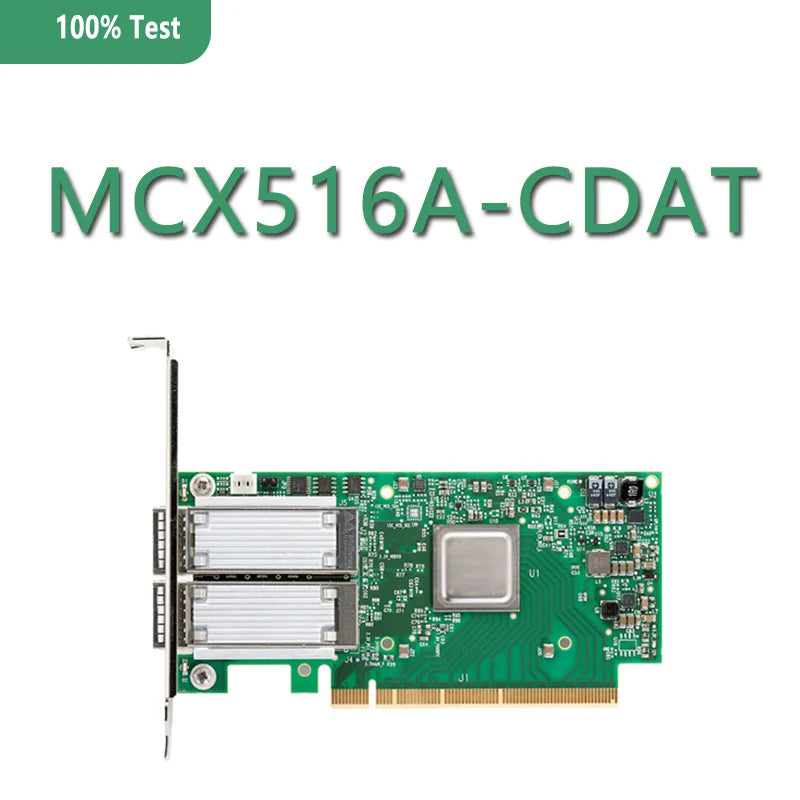 MCX516A-CDAT ConnectX-5 Ex EN Network Interface Card, 100GbE Dual-Port QSFP28, PCIe4.0 X16, High Bracket